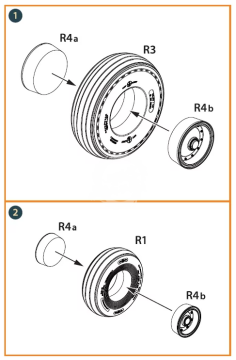 CH-54A Tarhe wheels set for ICM kit Clear Prop CPA35002 skala 1/35