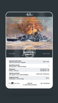 Bismarck + Tirpitz 2w1 + farby i klej - Heller 55078 skala 1/400
