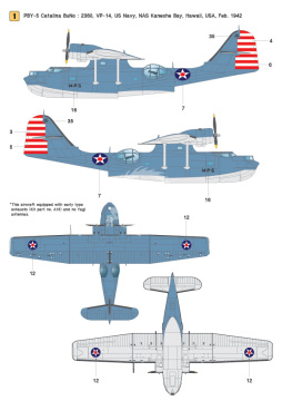 Zestaw kalkomanii PBY Catalina Part.1 (PBY-5/5A), Wolfpack WD72003 skala 1/72