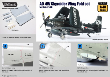 Zestaw dodatków AD-4W Skyraider AEW Wing Fold set (for Italeri 1/48), Wolfpack WW48020 skala 1/48