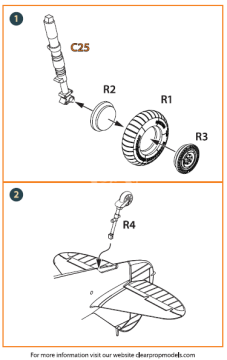 La-5 wheel set early version Clear Prop! CPA72013 1:72