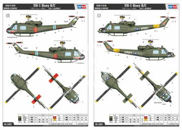 Model plastikowy UH-1 Huey B/C HobbyBoss 81807 skala 1/18