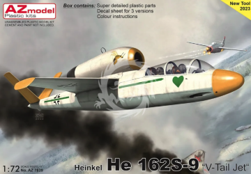 He 162S-9 Two-seater V-Tail Jet  AZ-Model 7839 skala 1/72