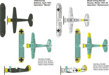 Henschel Hs 123 Metallic Details  MDR14429 skala 1/144