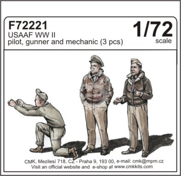 USAAF WW II pilot, gunner and mechanic (3 pcs) CMK  F72221 skala 1/72