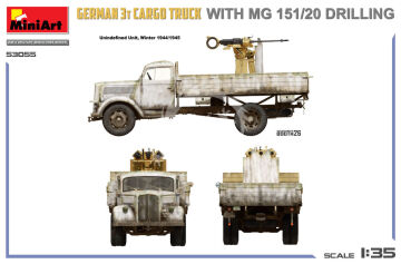 German 3t Cargo Truck with MG 151/20 Drilling - MiniArt 53055 skala 1/35 