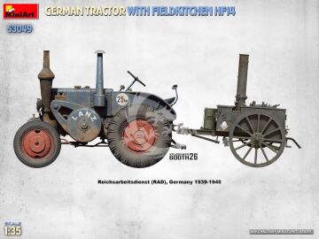 German Tractor w/Fieldkitchen Hf14 - MiniArt 53049 skala 1:35