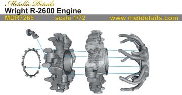 Wright R-2600 Metallic Details MDR7265 skala 1/72