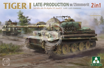 TIGER I LATE/COM. w/ZIMMERIT Sd.Kfz.181 Pz.Kpfw.VI Takom Model 2199 skala 1/35