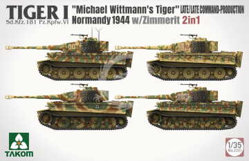 PREORDER - TIGER I BIG BOX 2 kits & 1:16 M. Wittmann figure Takom 2201W skala 1/35