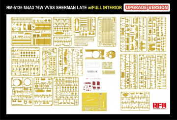 M4A3 76W VVSS Sherman late UPGRADE full interior - RYE FIELD MODEL  RFM5136 skala 1/35