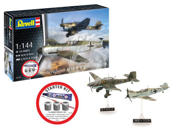 PRZEDSPRZEDAZ - Starter Kit Messerschmitt Bf109E & Ju87B Stuka - Revell 73770 skala 1/144 