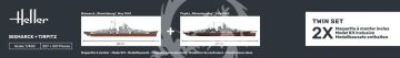 Bismarck + Tirpitz 2w1 + farby i klej - Heller 55078 skala 1/400