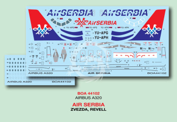 Airbus A320 - Air Serbia YU-APG  - decal BOA44102