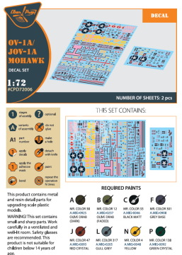 Zestaw kalkomanii OV-1A/JOV-1A Mohawk decals set Clear Prop! CPD72006 skala 1/72