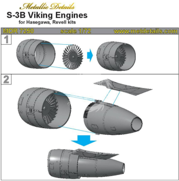 S-3B Viking Engines Metalic Details MDR7250 skala 1/72