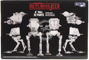 AT-ST z RETURN OF THE JEDI - MPC 966 skala 1/100  Nowy model do samodzielnego posklejania i pomalowania, nie zawiera kleju ani farb   AT-ST pojawił się tylko na krótko w GWIEZDNYCH WOJNACH: Imperium kontratakuje, ale zapadł w pamięć na tyle, że odegrał zn