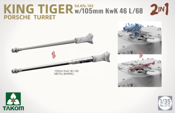 PREORDER - Sd.Kfz.182 King Tiger Porsche turret w/105m KwK 46 L/68 2 in 1 Takom 2178 skala 1/35