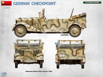 German Checkpoint. 3t Cargo Truck 3,6-36S & Kfz.1 Type 170VK w/ Feldgendarmerie - MiniArt 36075 skala 1:35
