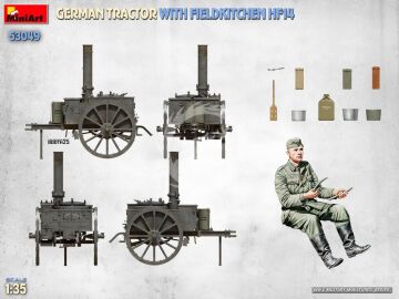 German Tractor w/Fieldkitchen Hf14 - MiniArt 53049 skala 1:35