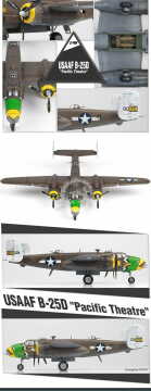 Model plastikowy North American B-25D Pacific Theatre Academy 12328 skala 1/48