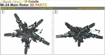 Mi-24. Main rotor-Metallic Details MDR48152 skala 1/48