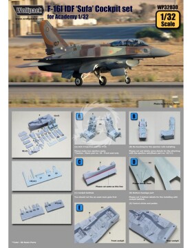 F-16I IDF 'Sufa' Cockpit Set for Academy Wolfpack  WP32030 skala 1/32