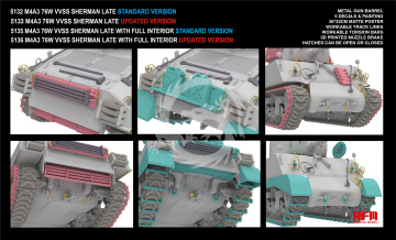 M4A3 Sherman 76W VVSS Late Upgrade Version -  Rye Field Model RFM5133 skala 1/35