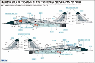 Korean People's Army Air Force MiG-29 9-13 Fulcrum-C Fighter Great Wall Hobby GWH S4810 skala 1/48