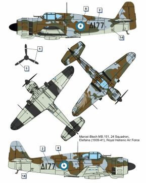 Model plastikowy Marcel-Bloch MB.151 Hellenic AF/Luftwaffe Dora Wings DW48039 skala 1/48