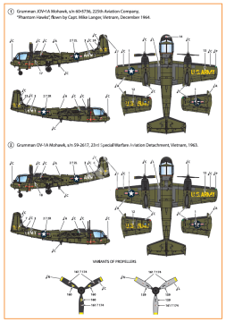 Zestaw kalkomanii OV-1A/JOV-1A Mohawk decals set Clear Prop! CPD72006 skala 1/72