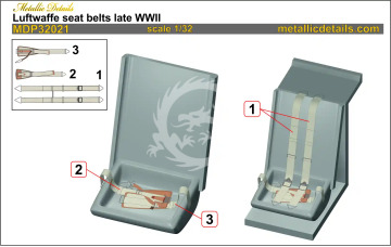  Luftwaffe seat belts late WWII Metallic Details MDP32021 skala 1/32