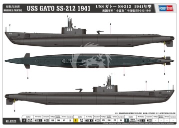 USS Gato SS-212 1941 - Hobby Boss 83523  skala 1/350