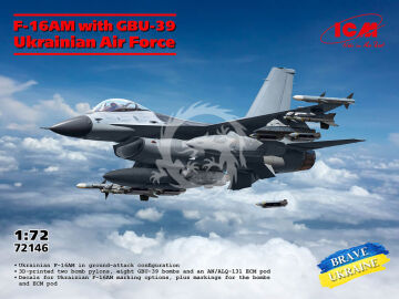 Przedsprzedaż - Ukrainian Air Force F-16AM with GBU-39 Bombs - ICM 72146 skala 1:72