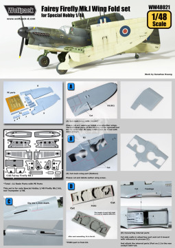 Zestaw dodatków Fairey Firefly Mk.I Wing Fold set (for Special Hobby 1/48), Wolfpack WW48021 skala 1/48