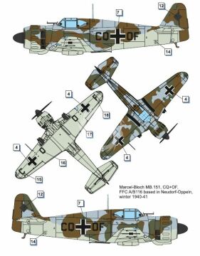 Model plastikowy Marcel-Bloch MB.151 Hellenic AF/Luftwaffe Dora Wings DW48039 skala 1/48