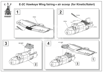 E-2C Hawkeye Wing fairing +air scroop (fot Kinetic/Italeri)  Cat4 R48087 skala 1/74