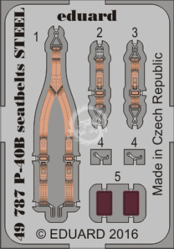P-40B seatbelts STEEL Airfix Eduard 49787 skala 1/48