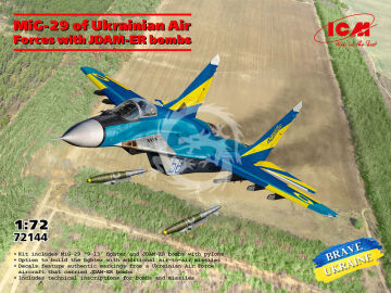 NA ZAMÓWIENIE - MiG-29 of Ukrainian Air Forces with JDAM-ER bombs ICM 72144  skala 1/72