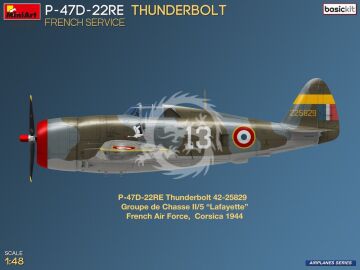 P-47D-22RE Thunderbolt. French Service. Basic Kit - MiniArt 48047 skala 1/48 