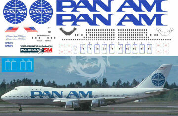 Boeing 747-100 Pan Am N747PA kalkomania Pas-Decals skala 1/144