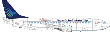 Kalkomania do Boeing 737, Garuda Indonesia, Skyline SKY144-71 skala 1/144