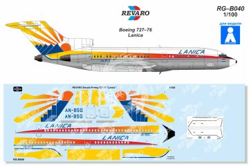 Kalkomania do Boeing 727-76 Lanica, REVARO RG-B040 skala 1/100