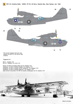 Zestaw kalkomanii PBY Catalina Part.1 (PBY-5/5A), Wolfpack WD72003 skala 1/72