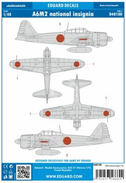 A6M Zero kalkomania z hinomaru Eduard D48100 skala 1/48