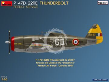 P-47D-22RE Thunderbolt. French Service. Basic Kit - MiniArt 48047 skala 1/48 