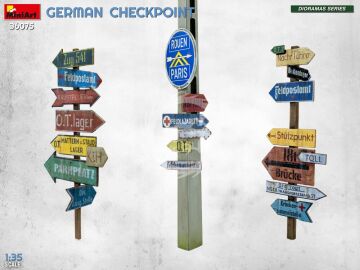 German Checkpoint. 3t Cargo Truck 3,6-36S & Kfz.1 Type 170VK w/ Feldgendarmerie - MiniArt 36075 skala 1:35