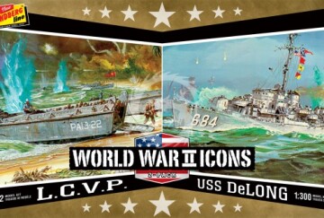 American Icons of WWII LCVP & USS DeLong - Lindberg 440 skala 1:32 i 1:300 