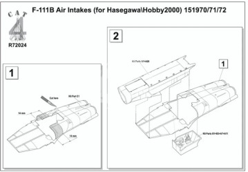  F-111B Air Intakes (for Hasegawa/Hobby 2000) 151970/71/72 - CAT4-R72024 skala 1/72