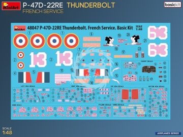 P-47D-22RE Thunderbolt. French Service. Basic Kit - MiniArt 48047 skala 1/48 